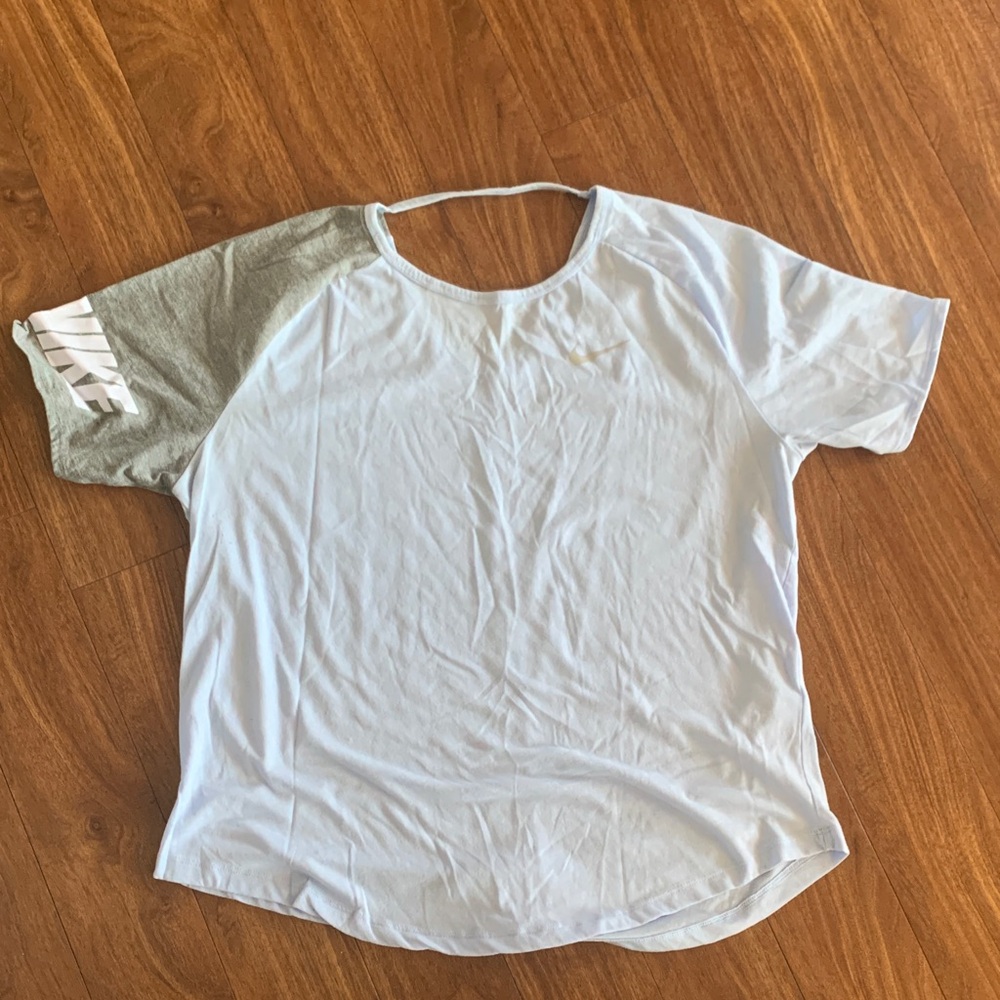 Nike Light Blue and Gray Women's Top